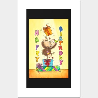 Juggling Birthday Hedgehogs Posters and Art